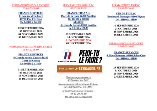 affiche informations jours de permanences