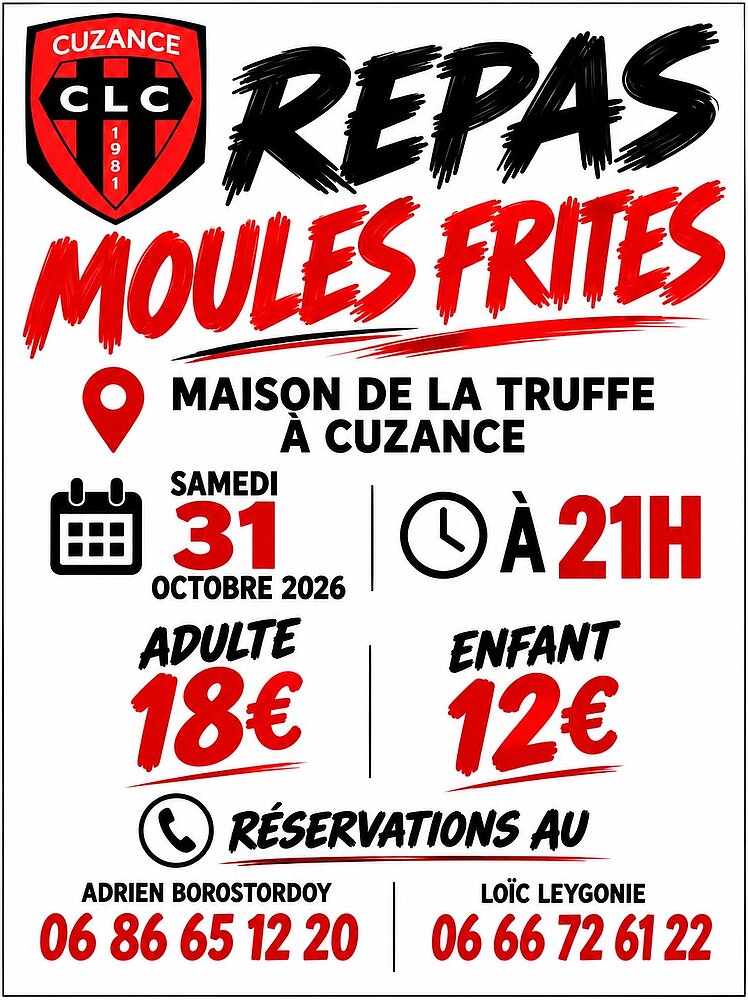 affiche repas pour réservation