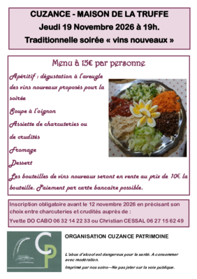 affiche avec tarif, menus et coordonnées